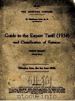 GUIDE TO THE EXPORT TARIFF AND CLASSIFICATION OF RETURNS 1934 1939 PDF电子版封面