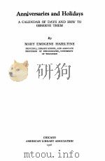 ANNIVERSARIES AND HOLIDAYS   1928  PDF电子版封面     