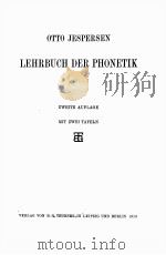 LEHRBUCH DER PHONETIK 1913 PDF电子版封面