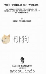 THE WORLD OF WORDS   1954  PDF电子版封面     