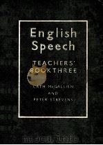 ENGLISH SPEECH A FIRST COURSE IN PRONUNCIATION 1960 PDF电子版封面