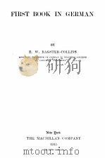 FIRST BOOK IN GERMAN（1915 PDF版）