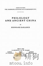 PHILOLOGY AND ANCIENT CHINA   1926  PDF电子版封面     