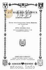 UN MARIAGE D‘AMOUR PAR LUDOVIC HALEVY 1921 PDF电子版封面 OTTO PATZER