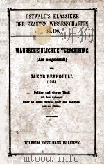 WAHRSCHEINLICHKEITSRECHNUNG 1899 PDF电子版封面