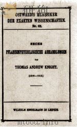SECHS PFLANZENPHYSIOLOGISCHE ABHANLUNGEN   1895  PDF电子版封面     