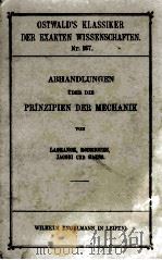 ABHANDLUNGEN UBER DIE PRINZIPIEN DER MECHANIK   1908  PDF电子版封面     