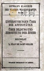 UNTERSUCHUNGEN UBER DIE AFFINITATEN（1910 PDF版）