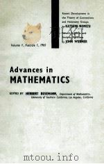 ADVANCES IN MATHEMATICS VOLUME 1 1961 PDF电子版封面