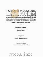 TABLES DE CALCUL GRANDE EDITION 1923 PDF电子版封面