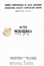 JOURNEES INTERNATIONALES DE CALCUL ANALOGIQUE INTERNATIONAL ANALOGY COMPUTATION MEETING 1956 PDF电子版封面