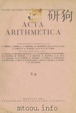 ACTA ARITHMETICA V.4 1959 PDF电子版封面