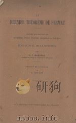 LE DERNIER THEOREME DE FERMAT 1929 PDF电子版封面 L.J. MORDELL