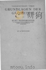 VORLESUNGEN UBER GRUNDLAGEN DER GEOMETRIE PDF电子版封面
