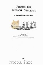 PHYSICS FOR MEDICAL STUDENTS A SUPPLEMENTARY TEXT BOOK（ PDF版）