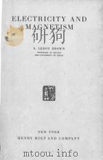 ELECTRICITY AND MAGNETISM（1934 PDF版）