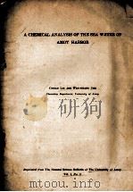 A CHEMICAL ANALYSIS OF THE SEA WATER OF AMOY HARBOR VOL. 1 NO. 2 PDF电子版封面