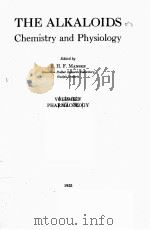 THE ALKALOIDS CHEMISTRY AND PHYSIOLOGY VOLUME V 1955 PDF电子版封面