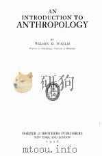 AN INTRODUCTION TO ANTHROPOLOGY（1926 PDF版）