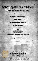 MICRO-ORGANISMS AND FERMENTATION 1951 PDF电子版封面