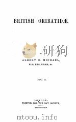 BRITISH ORIBATIDAE VOLUME II PDF电子版封面 ALBERT D. MICHAEL