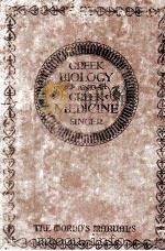 GREEK BIOLOGY AND GREEK MEDICINE（1922 PDF版）