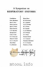 A SYMPOSIUM ON RESPIRATORY ENZYMES 1942 PDF电子版封面
