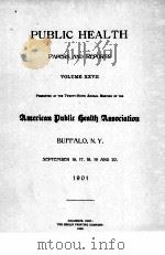 PUBLIC HEALTH PAPERS AND REPORTS VOLUME XXVII 1902 PDF电子版封面