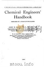 CHEMICAL ENGINEERS‘HANDBOOK VOLUME II 1934 PDF电子版封面 JOHN H. PERRY