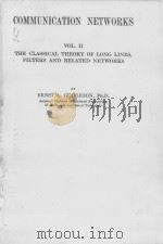 COMMUNICATION NETWORKS VOLUME II PDF电子版封面 ERNST A. GUILLEMIN
