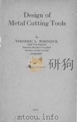 DESIGN OF METAL CUTTING TOOLS FIRST EDITION 1948 PDF电子版封面