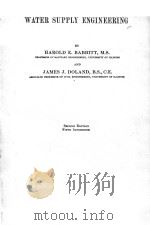 WATER SUPPLY ENGINEERING SECOND EDITION PDF电子版封面 HAROLD E.BABBITT AND JAMES J.D