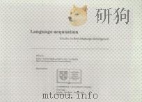LANGUAGE ACQUISITION SECOND EDITION 1986 PDF电子版封面 0521259764 PAUL FLETCHER AND MICHAEL GARM