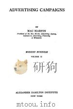 MODERN BUSINESS VOLUME 13 ADVERTISING CAMPAIGNS   1917  PDF电子版封面     