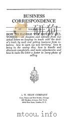 CONTENTS BUSINESS CORRESPONDENCE VOLUME Ⅲ 1922 PDF电子版封面