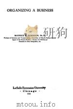ORGANIZING A BUSINESS   1924  PDF电子版封面     