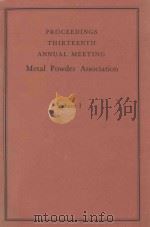 PROCEEDINGS THIRTEENTH ANNUAL MEETING VOLUME Ⅰ PDF电子版封面
