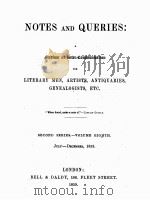 NOTES AND QUERIES SECOND SERIES.-VOLUME EIGHTH 1859 PDF电子版封面