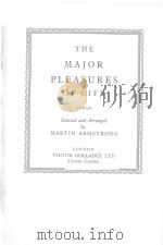 THE MAJOR PLEASURES OF LIFE 1934 PDF电子版封面