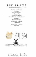 SIX PLAYS 1934 PDF电子版封面
