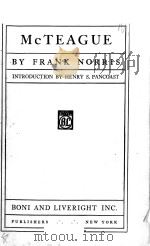 McTEAGUE   1899  PDF电子版封面    FRANK NORRIS 