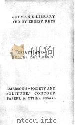 SOCIETY & SOLITUDE & other Essays PDF电子版封面