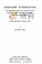ENGLISH LITERATURE ENLARGED EDITION   1937  PDF电子版封面     