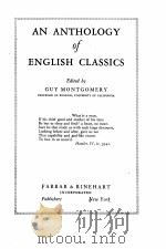 AN ANTHOLOGY of ENGLISH CLASSICS 1935 PDF电子版封面