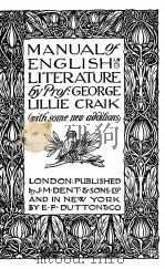 MANUAL OF ENGLISH LITERATURE   1911  PDF电子版封面     