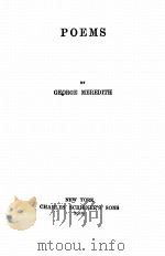 POEMS 1910 PDF电子版封面 GEORGE MEREDITH