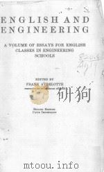 ENGLISH AND ENGINEERING SECOND EDITION FIFTH IMPRESSION 1923 PDF电子版封面
