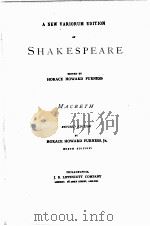 A NEW VARIORUM EDITION OF SHAKESPEARE MACBETH SIXTH EDITION（1915 PDF版）