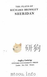 THE PLAYS OF RICHARD BRINSLEY SHERIDAN 1951 PDF电子版封面