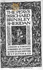 THE PLAYS OF RICHARD BRINSLEY SHERIDAN 1924 PDF电子版封面